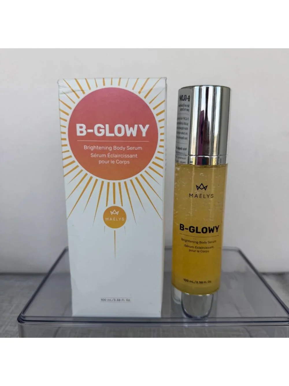 $62 NEW MAELYS B-GLOWY BRIGHTENING BODY SERUM 3.5OZ